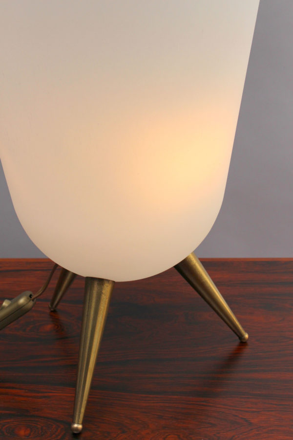 French Midcentury Glass and Bronze Table Lamp by Perzel - Image 5