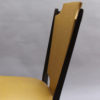 Set of 6 French 1960's Black Lacquered and Vinyl Dining Chairs
