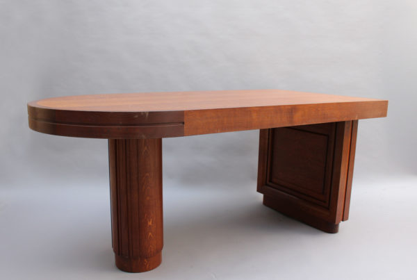 French Art Deco Oak Dining / Writing Table by Dudouyt - Image 5