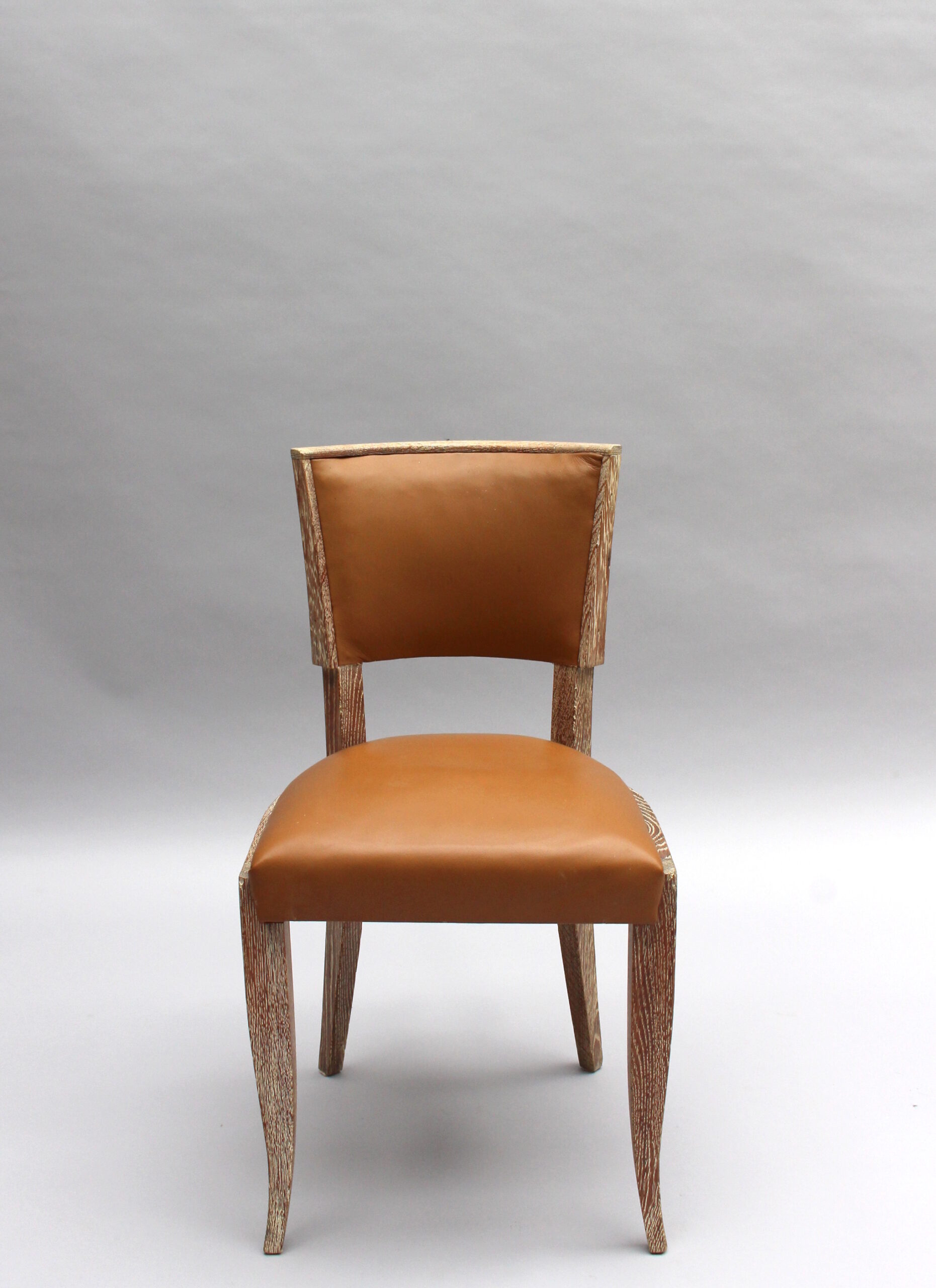 Set of 14 French Art Deco Cerused Oak Dining Chairs - Image 4
