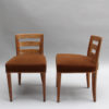 Pair of French Art Deco Lime Oak Side Chairs by Dominique