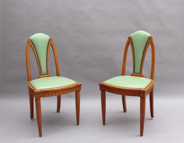 Set of Eight Fine French Art Nouveau Beech Dining Chairs - Image 7