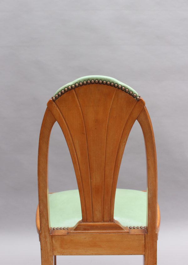 Set of Eight Fine French Art Nouveau Beech Dining Chairs - Image 11