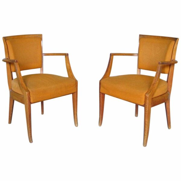 Pair of Fine 1930s Beechwood Bridge Armchairs