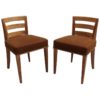 Pair of French Art Deco Lime Oak Side Chairs by Dominique