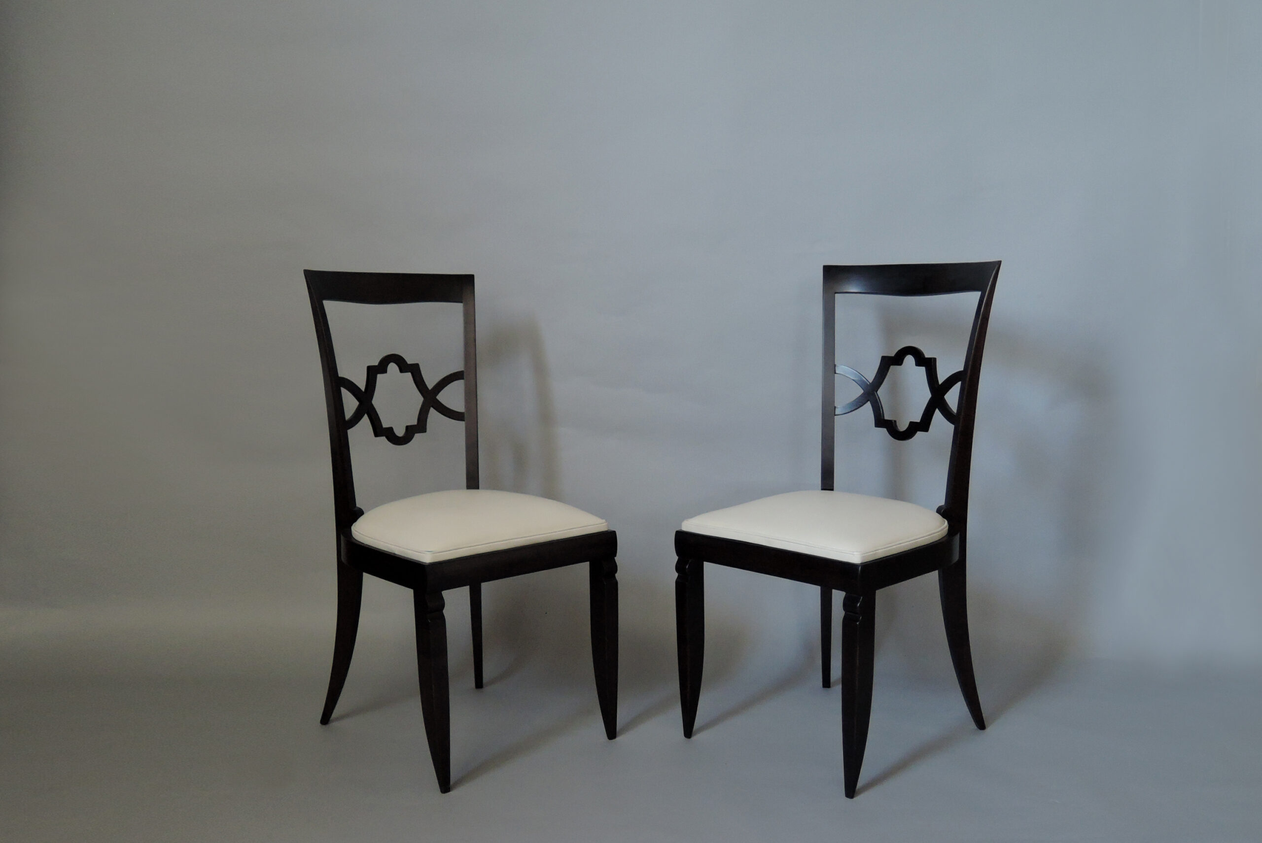 Set of 12 French Art Deco Side and Two-Arm Dining Chairs - Image 5