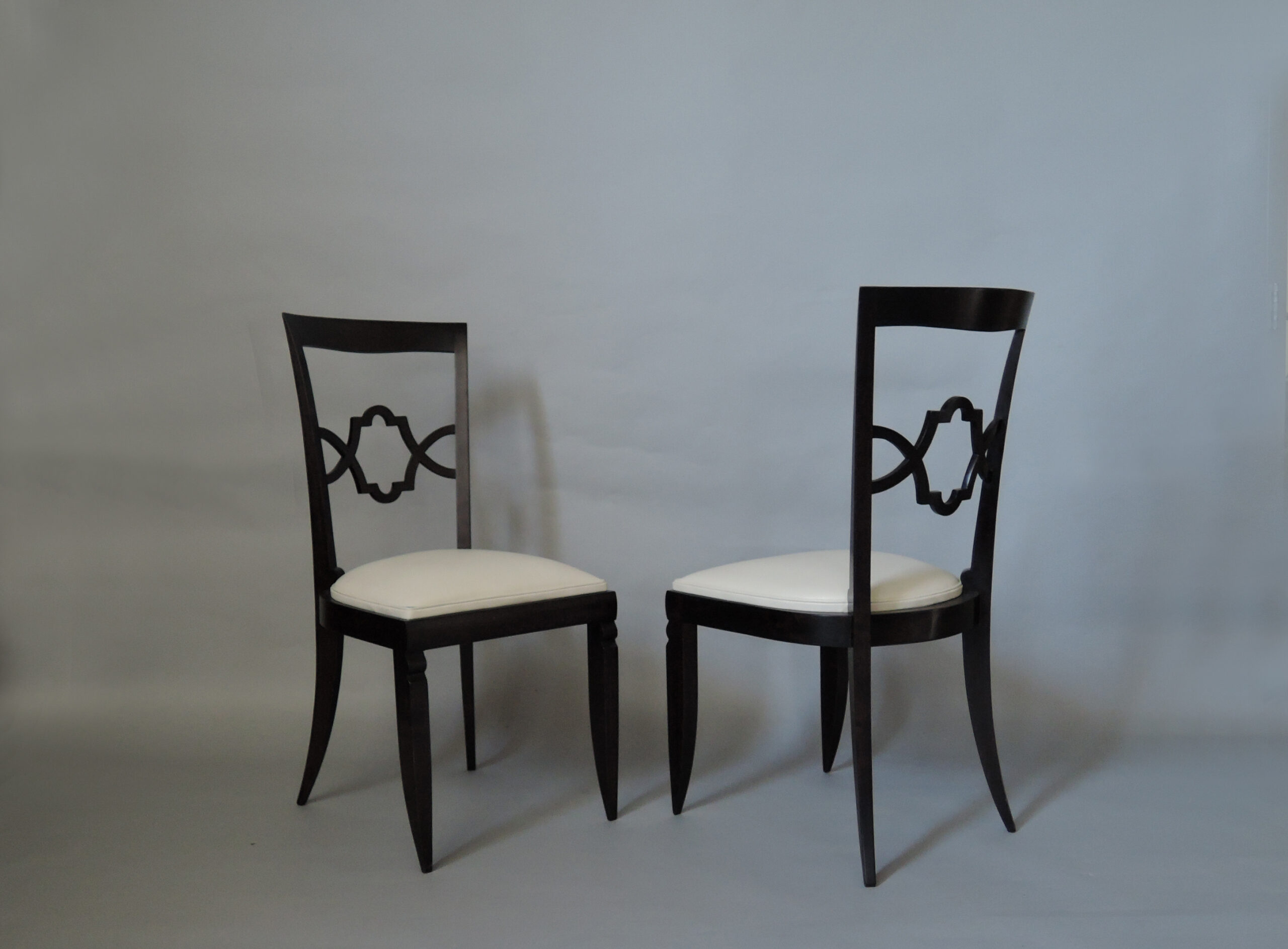 Set of 12 French Art Deco Side and Two-Arm Dining Chairs - Image 7