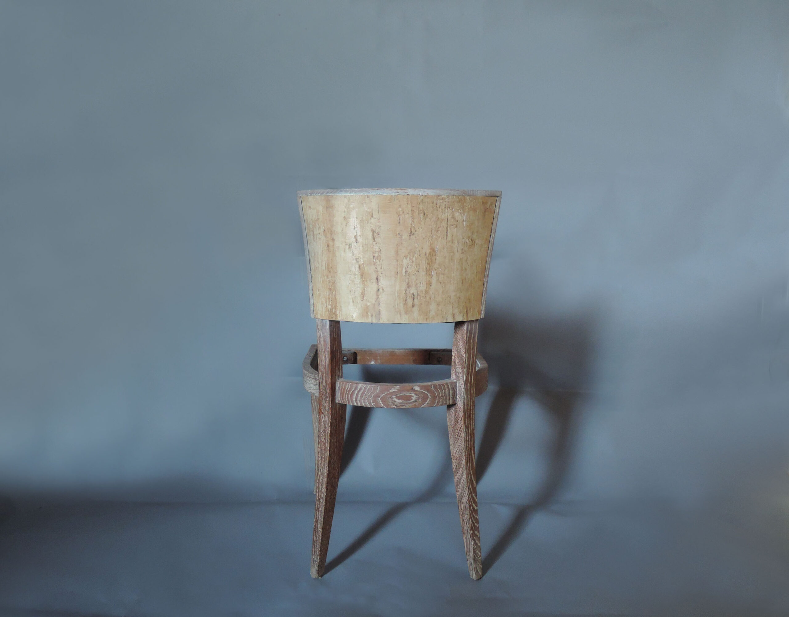 Set of 14 French Art Deco Cerused Oak Dining Chairs - Image 7