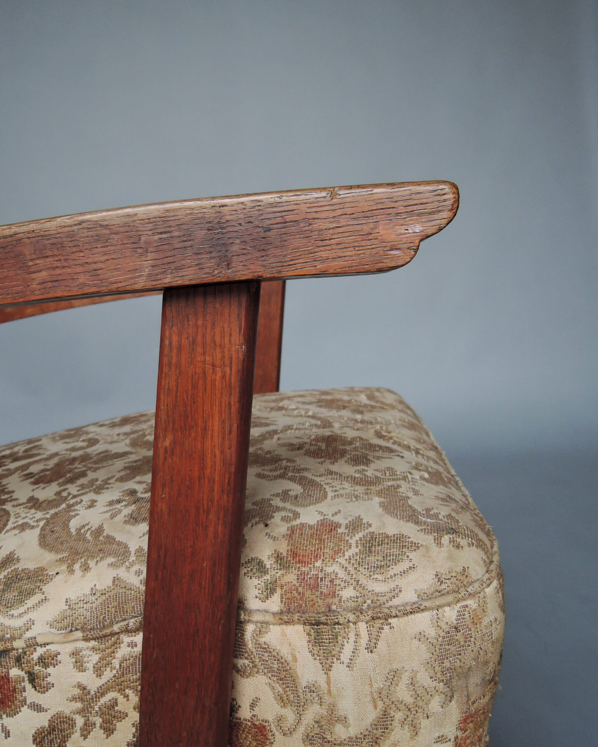 2 Fine French Art Deco Oak Pedestal Lounge Armchairs - Image 16