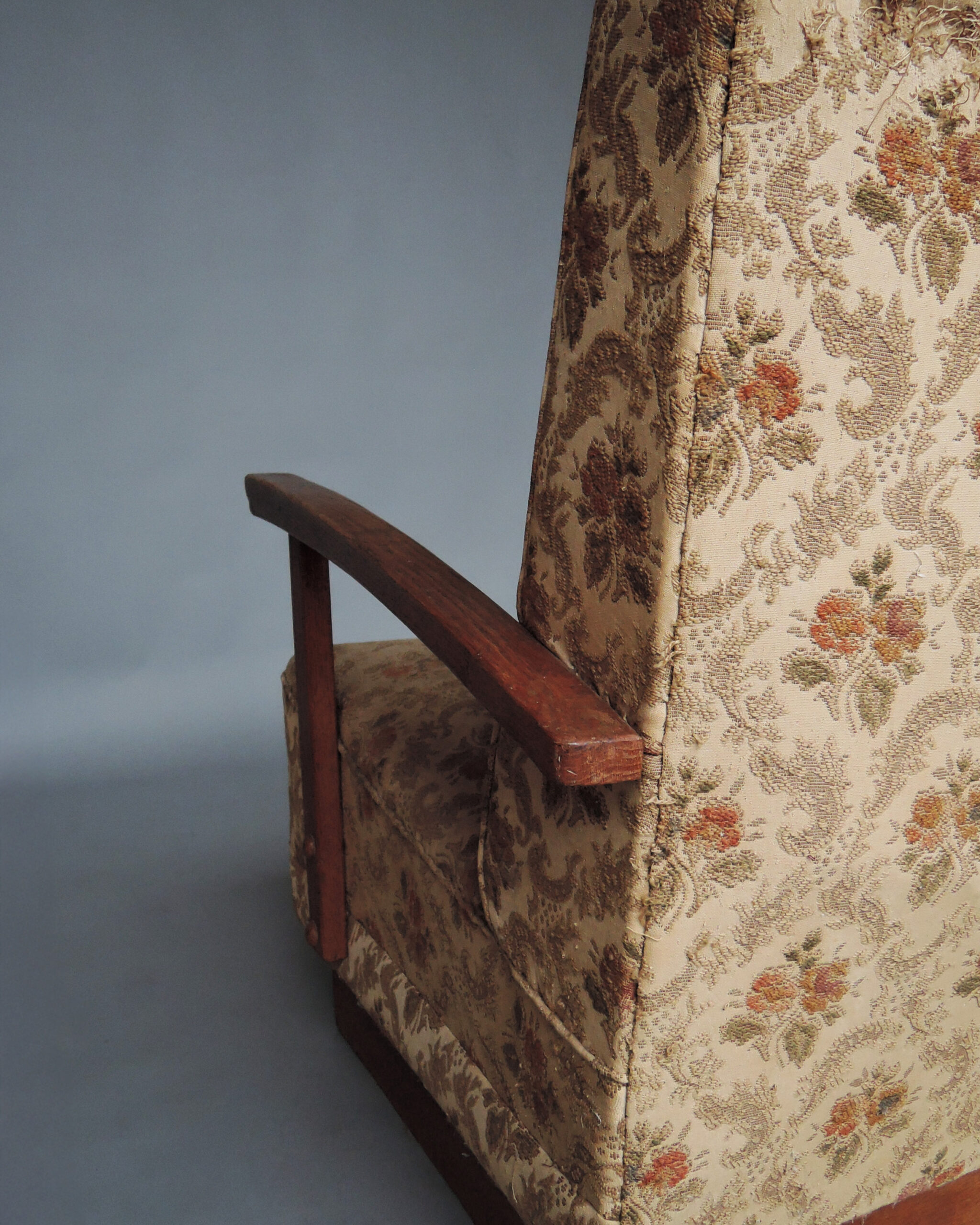 2 Fine French Art Deco Oak Pedestal Lounge Armchairs - Image 13