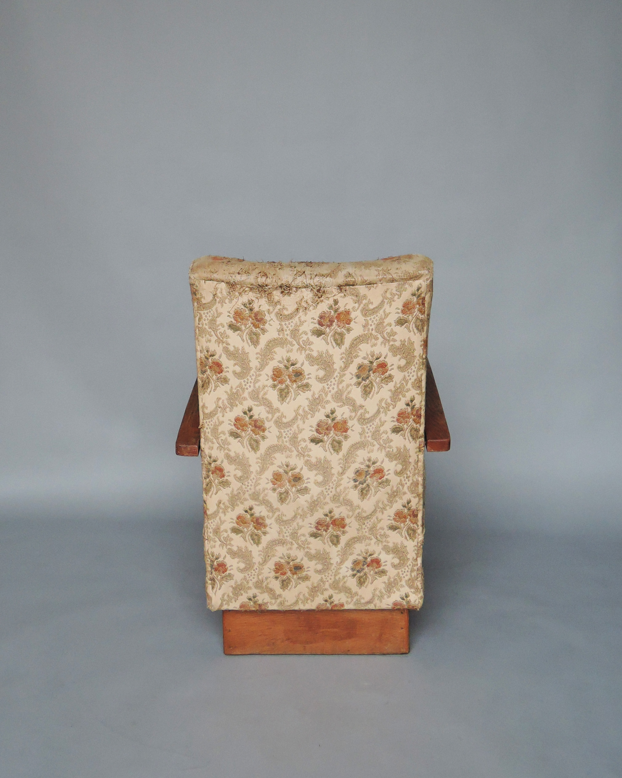 2 Fine French Art Deco Oak Pedestal Lounge Armchairs - Image 9