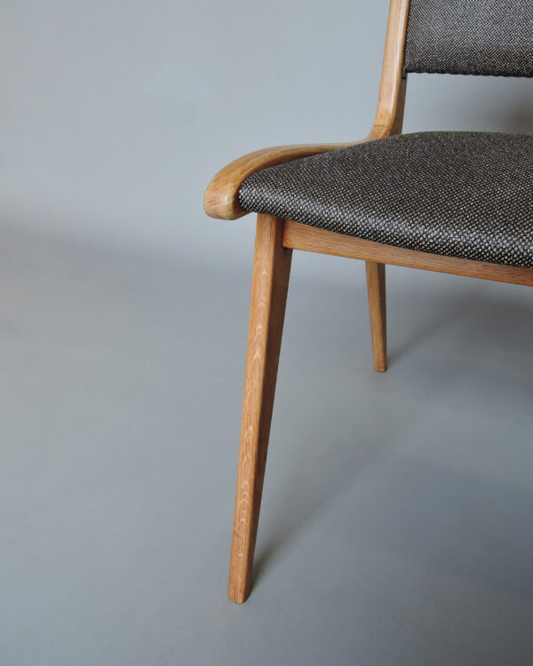 Set of 6 French Mid-Century Oak Dining Chairs by Roset - Image 12