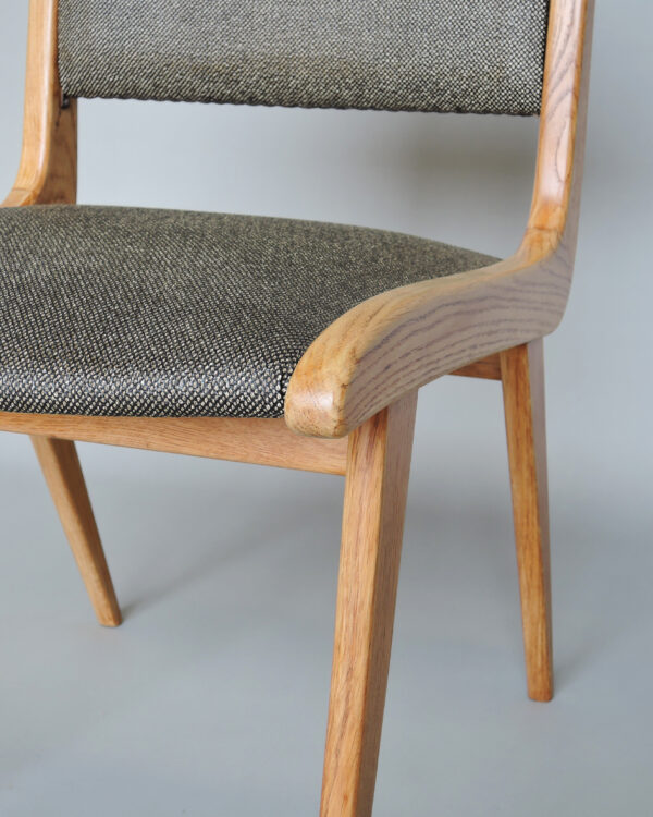 Set of 6 French Mid-Century Oak Dining Chairs by Roset - Image 13