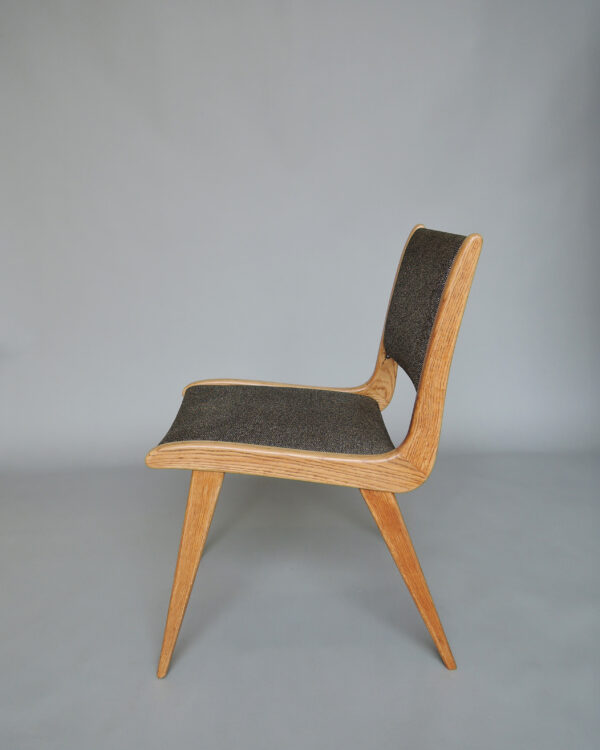 Set of 6 French Mid-Century Oak Dining Chairs by Roset - Image 4