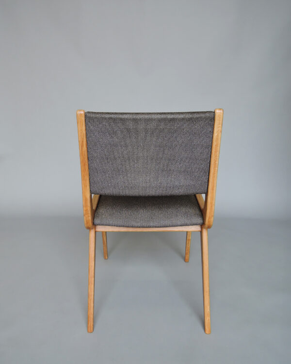 Set of 6 French Mid-Century Oak Dining Chairs by Roset - Image 6
