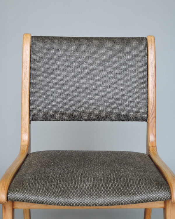 Set of 6 French Mid-Century Oak Dining Chairs by Roset - Image 8