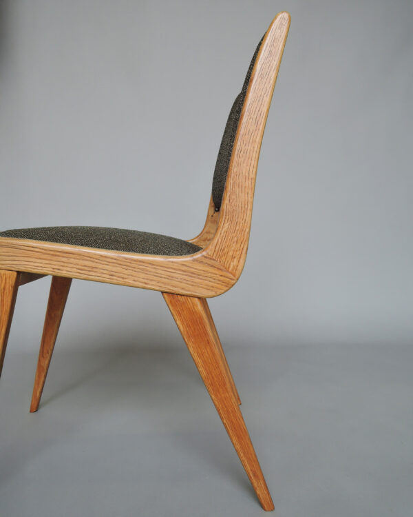 Set of 6 French Mid-Century Oak Dining Chairs by Roset - Image 9