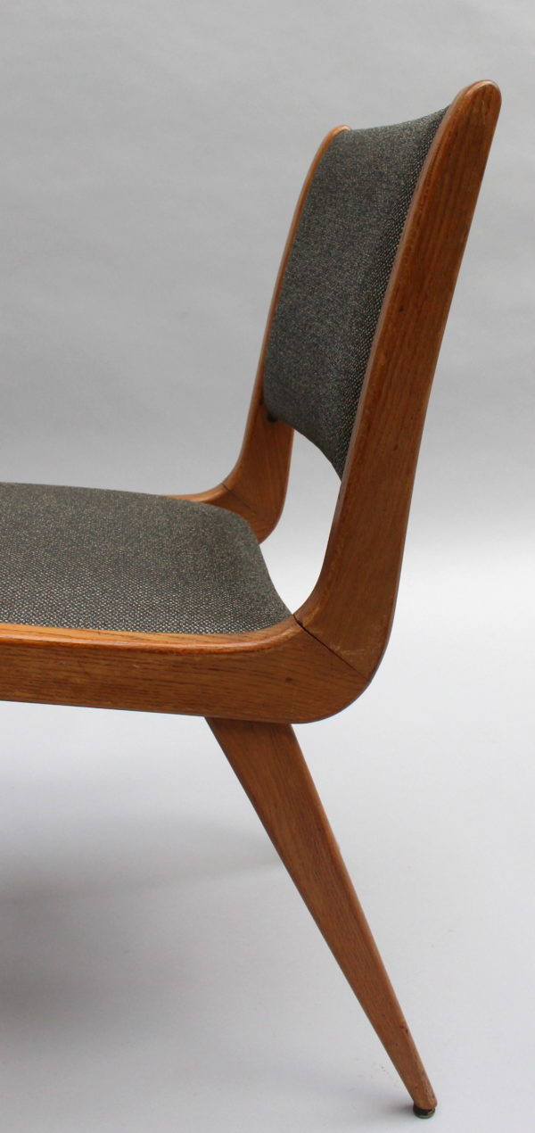 Set of 6 French Mid-Century Oak Dining Chairs by Roset - Image 11