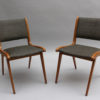 Set of 6 French Mid-Century Oak Dining Chairs by Roset