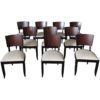 Set of 4 Fine French Art Deco Chairs Palissander and Stained Beech Side Chairs
