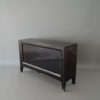 French Art Deco Black Lacquered Two Door Buffet/Commode with Bronze Details