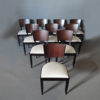 Set of 10 Fine French Art Deco Chairs Palissander and Stained Beech Side Chairs