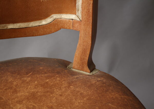 A Set of 12 Fine French Art Deco Mahogany Dining Chairs in the Manner of Arbus - Image 13