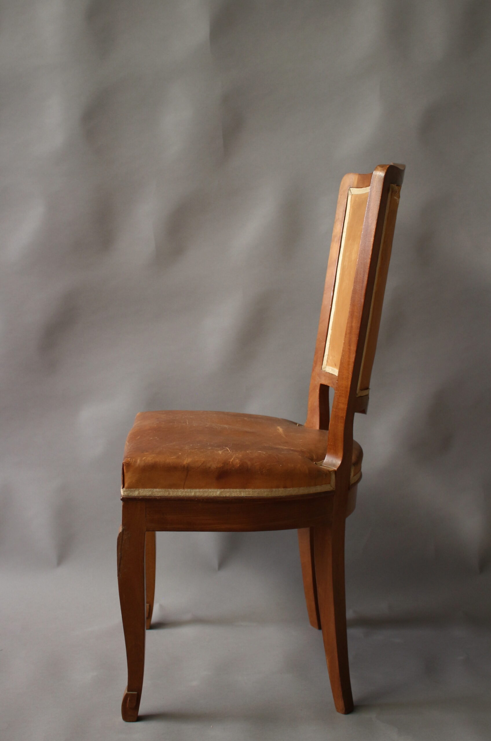A Set of 12 Fine French Art Deco Mahogany Dining Chairs in the Manner of Arbus - Image 8