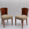 Set of 4 Fine French Art Deco Mahogany and Rosewood Side Chairs by Dominique