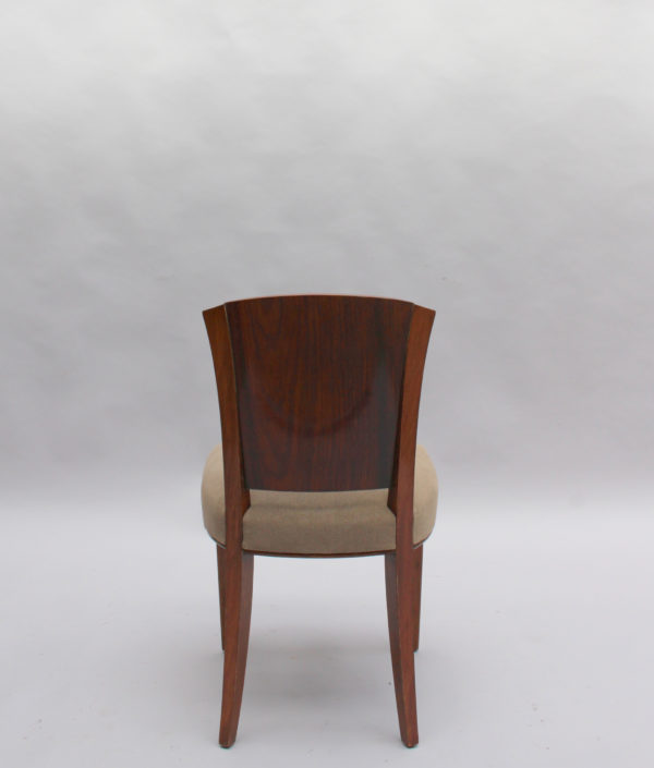 Set of 4 Fine French Art Deco Mahogany and Rosewood Side Chairs by Dominique - Image 8