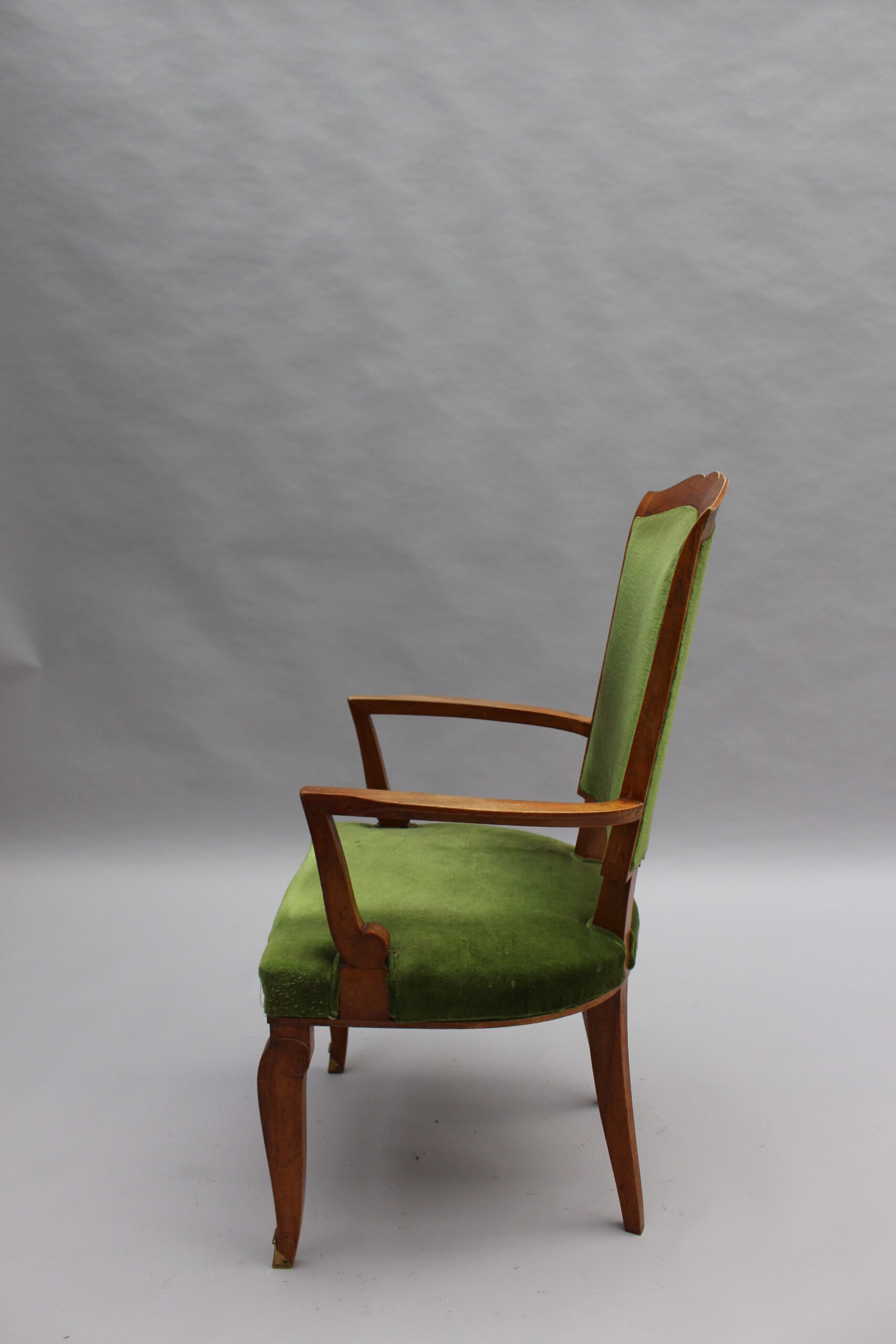 Set of 10 Fine French Art Deco Walnut Chairs by Jules Leleu (8 Side and 2 Arm) - Image 9