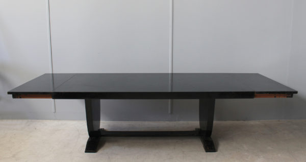 Fine French Art Deco Black Lacquered Dining or Writing Table - Image 4