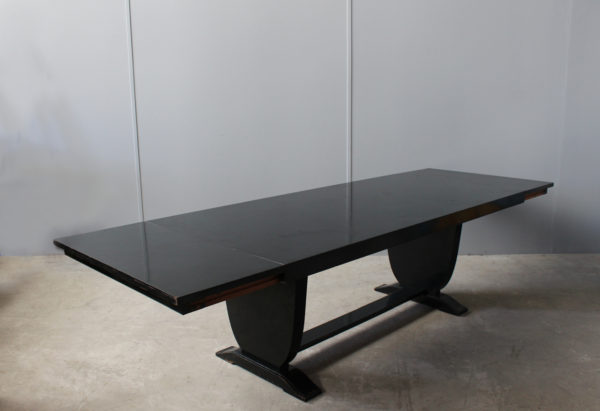 Fine French Art Deco Black Lacquered Dining or Writing Table - Image 3