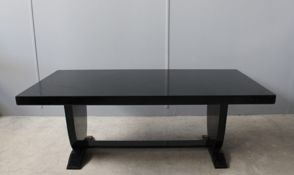 Fine French Art Deco Black Lacquered Dining or Writing Table - Image 5