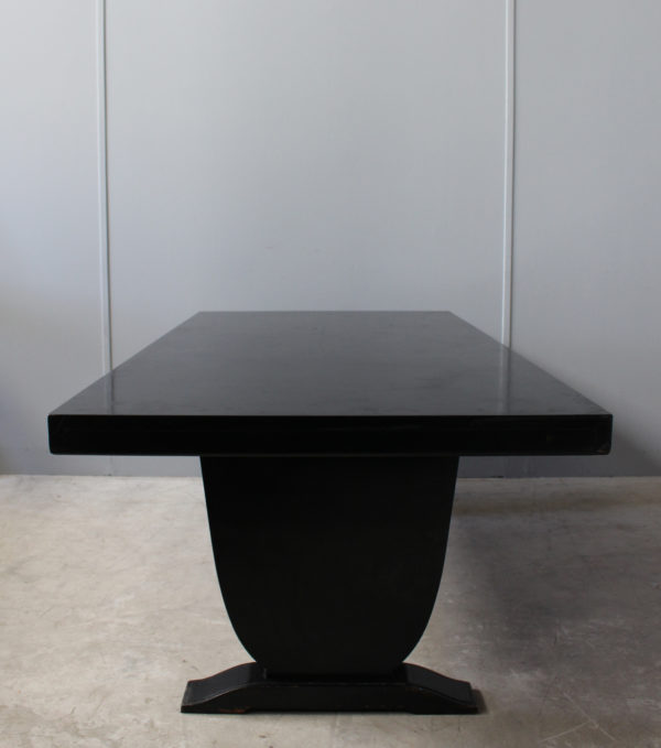 Fine French Art Deco Black Lacquered Dining or Writing Table - Image 7