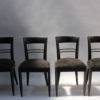 Set of Six French Art Deco Blackened Dining Chairs