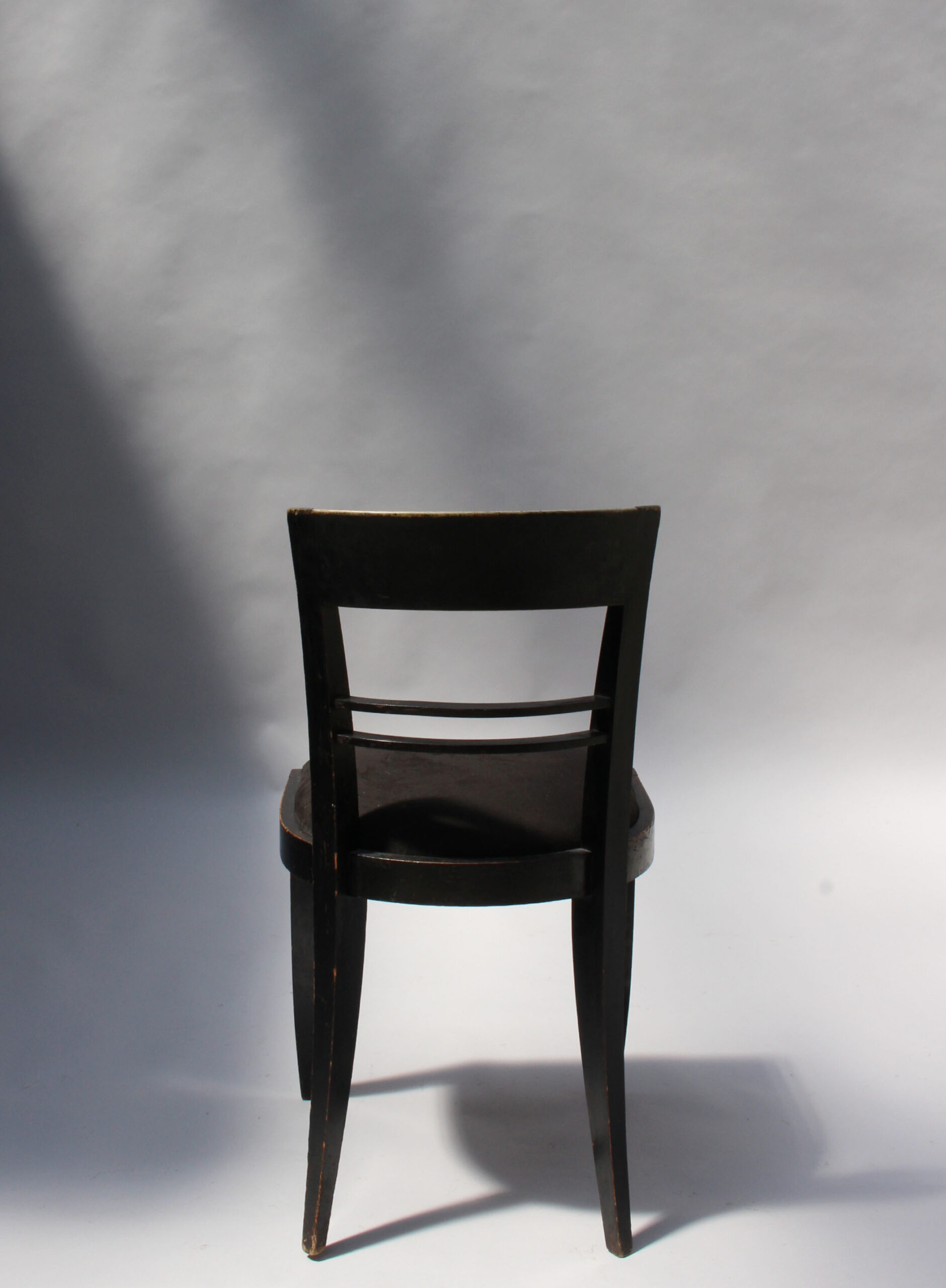 Set of Six French Art Deco Blackened Dining Chairs - Image 6