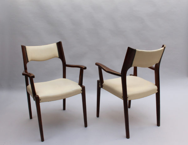 Set of 12 French Fine 1960's Elm Arm Chairs - Image 3