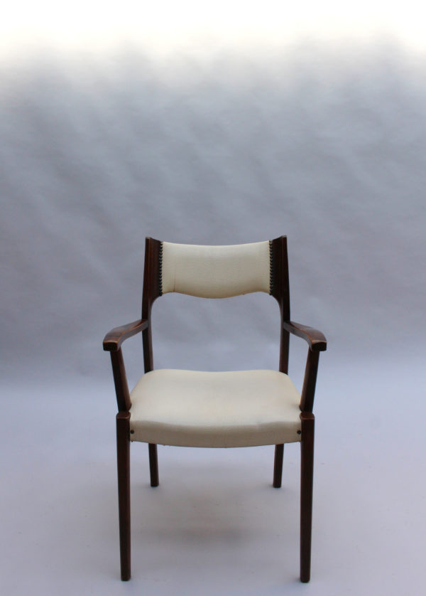 Set of 12 French Fine 1960's Elm Arm Chairs - Image 5