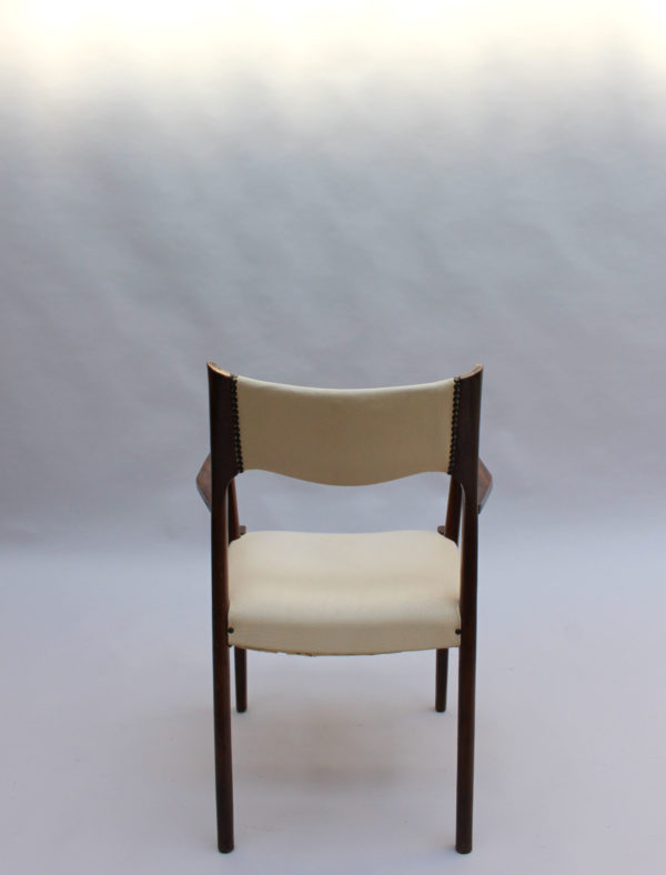 Set of 12 French Fine 1960's Elm Arm Chairs - Image 9