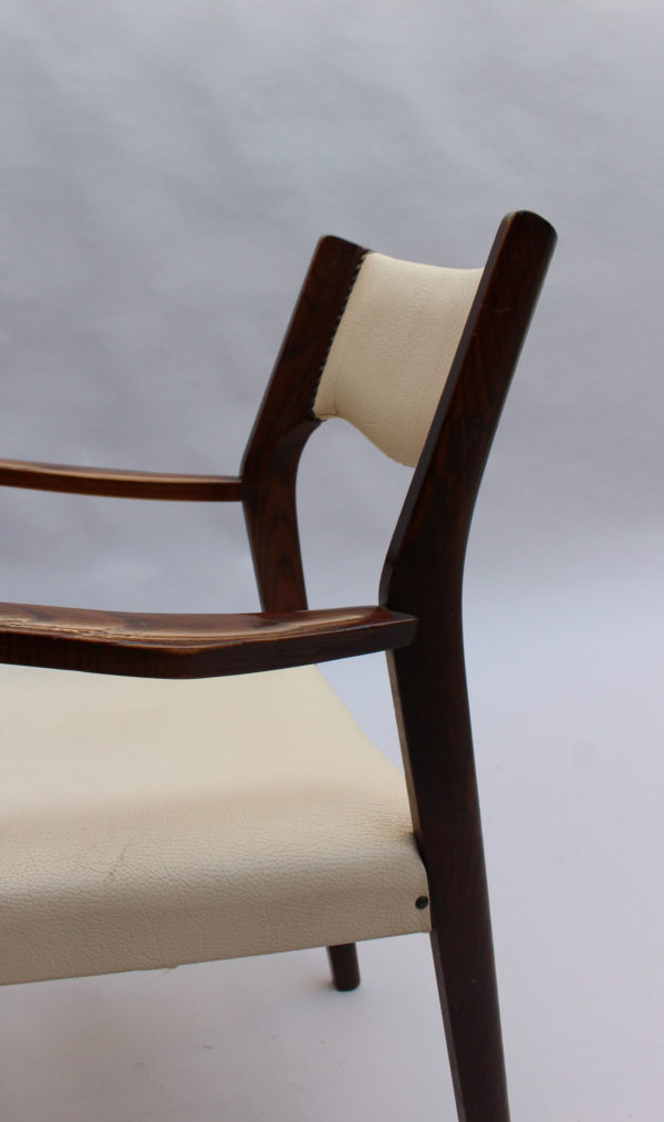 Set of 12 French Fine 1960's Elm Arm Chairs - Image 11