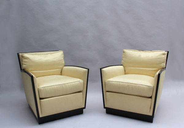 Pair of Fine French Art Deco Club Chairs by Dominique - Image 2