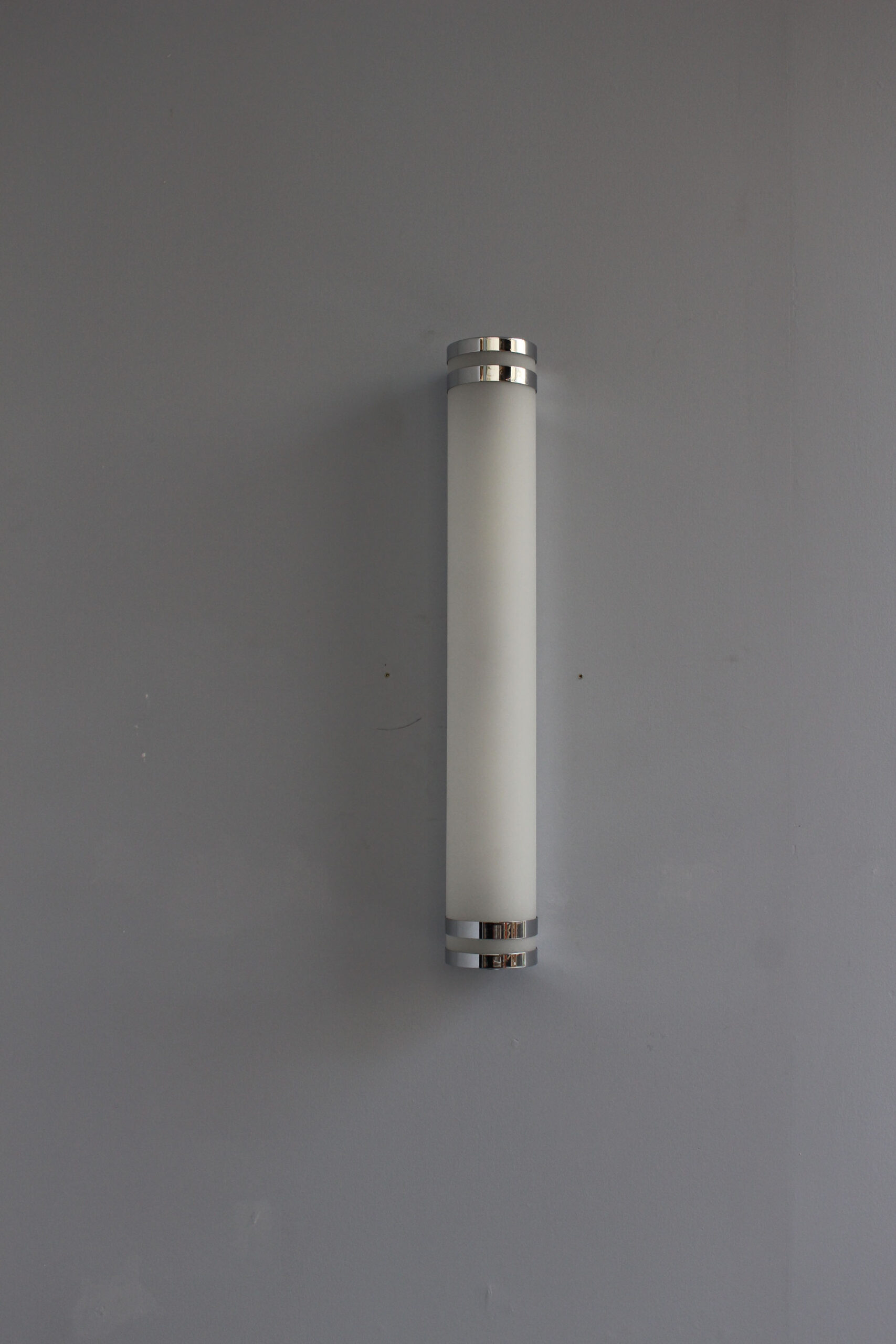 Fine French Art Deco Glass and Chrome Sconce by Jean Perzel - Image 2