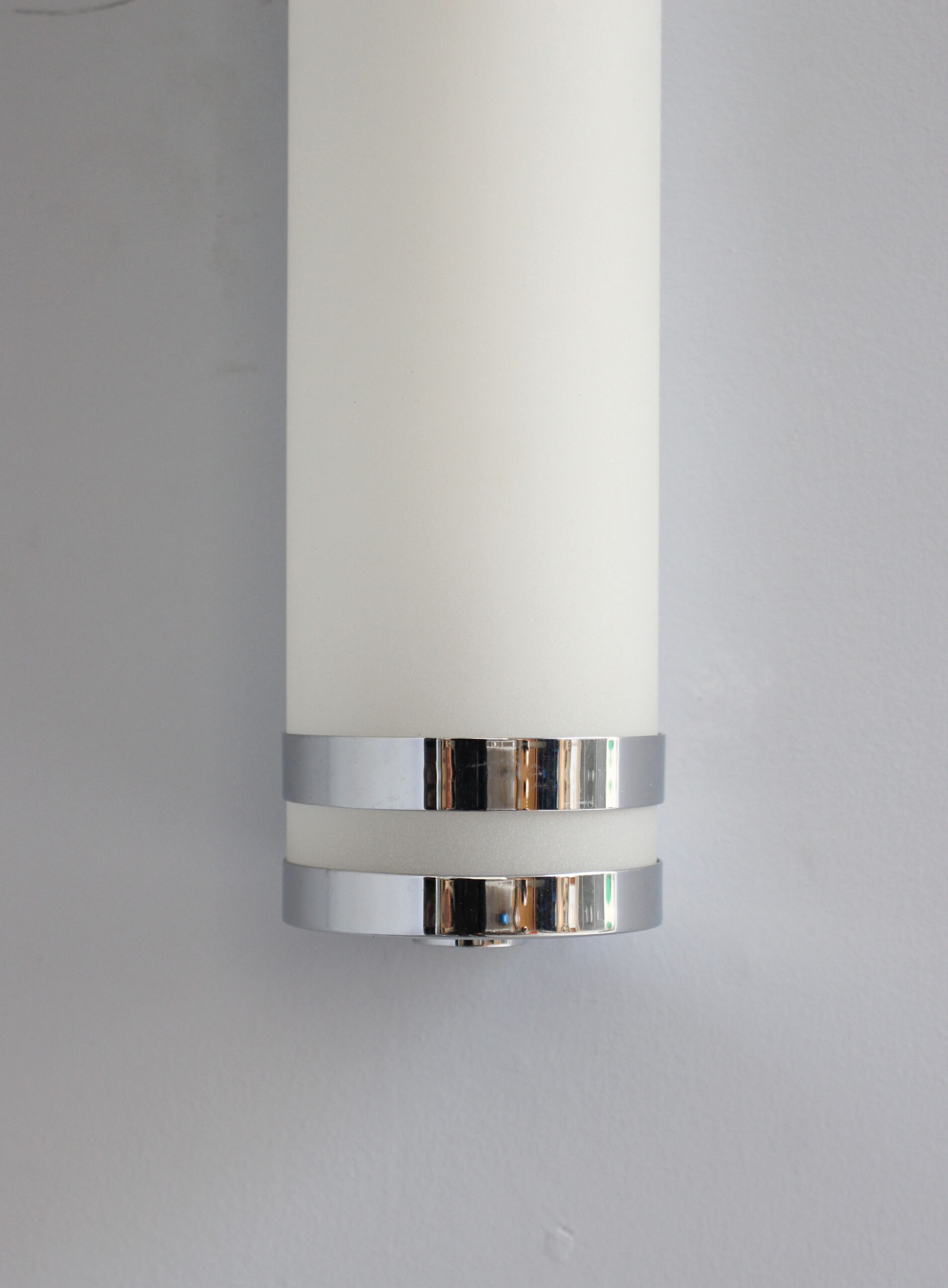 Fine French Art Deco Glass and Chrome Sconce by Jean Perzel - Image 8