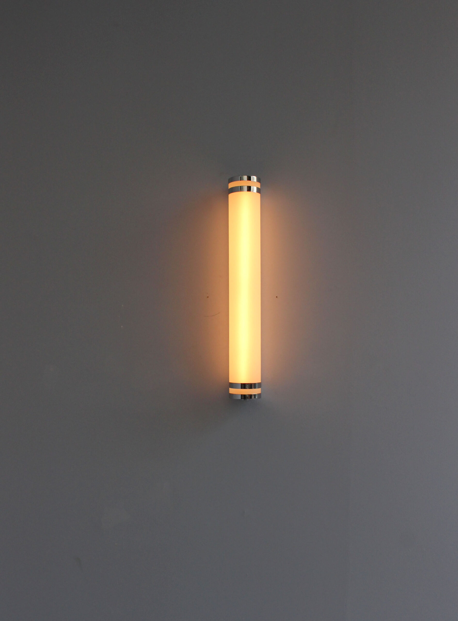 Fine French Art Deco Glass and Chrome Sconce by Jean Perzel - Image 3