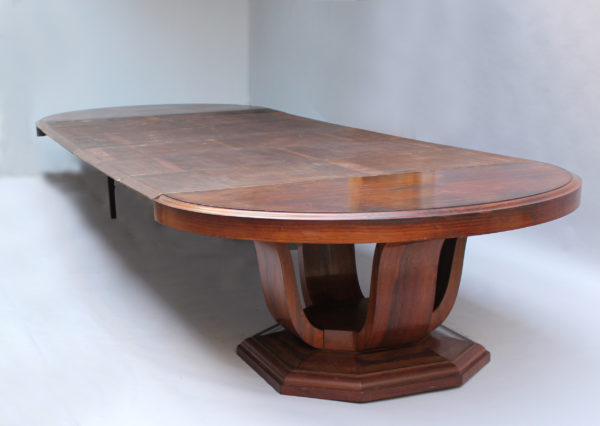 Large Fine French Art Deco Extendable Oval Dining Table by Georges Renouvin - Image 9