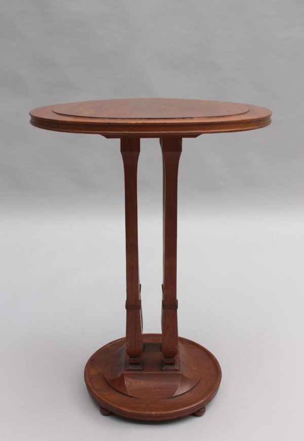 Fine French Art Nouveau-Art Deco Walnut Gueridon by Tony Selmersheim - Image 3