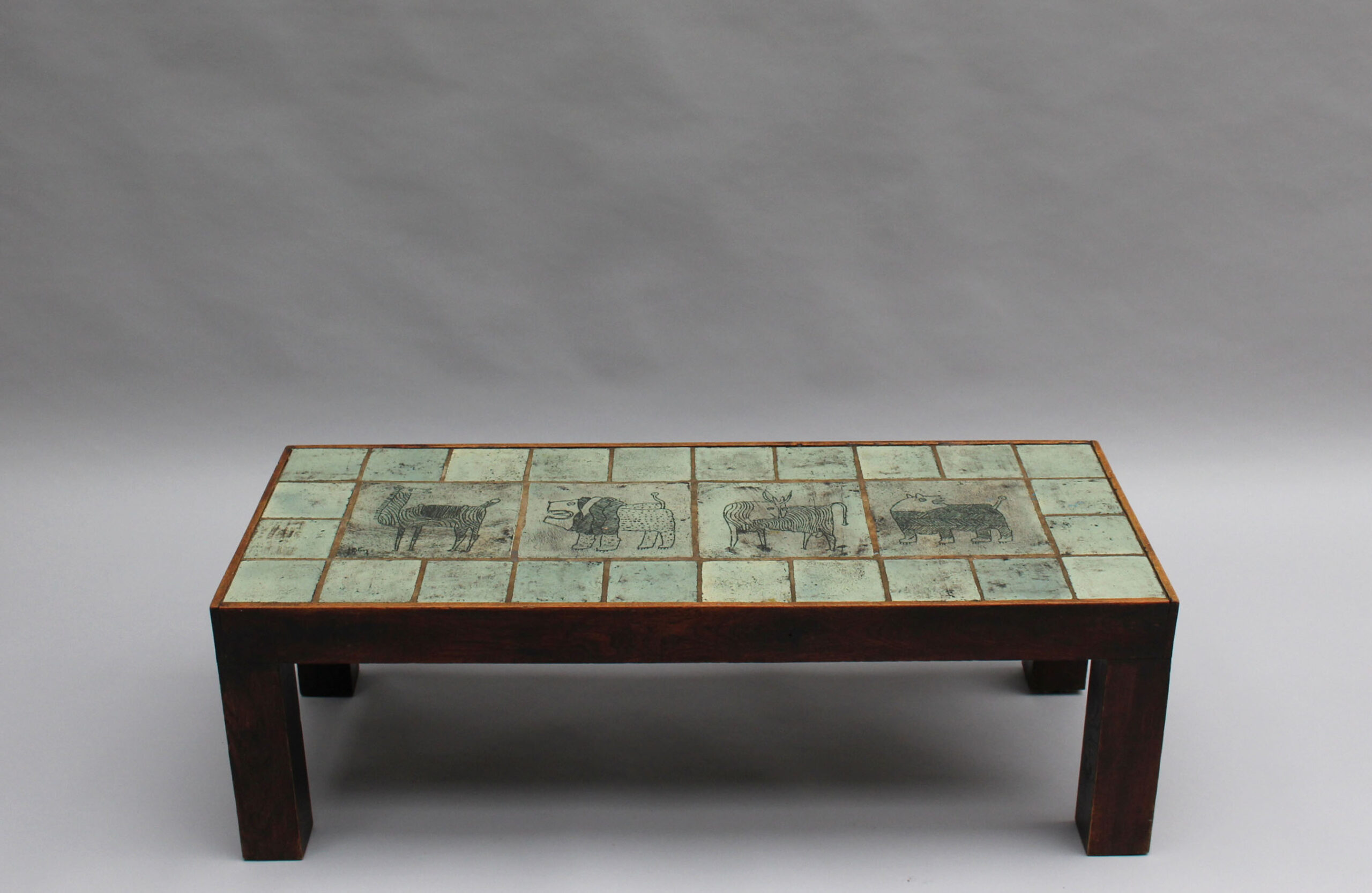 Fine French Mid-Century Ceramic Top Coffee Table by Jacques Blin - Image 4