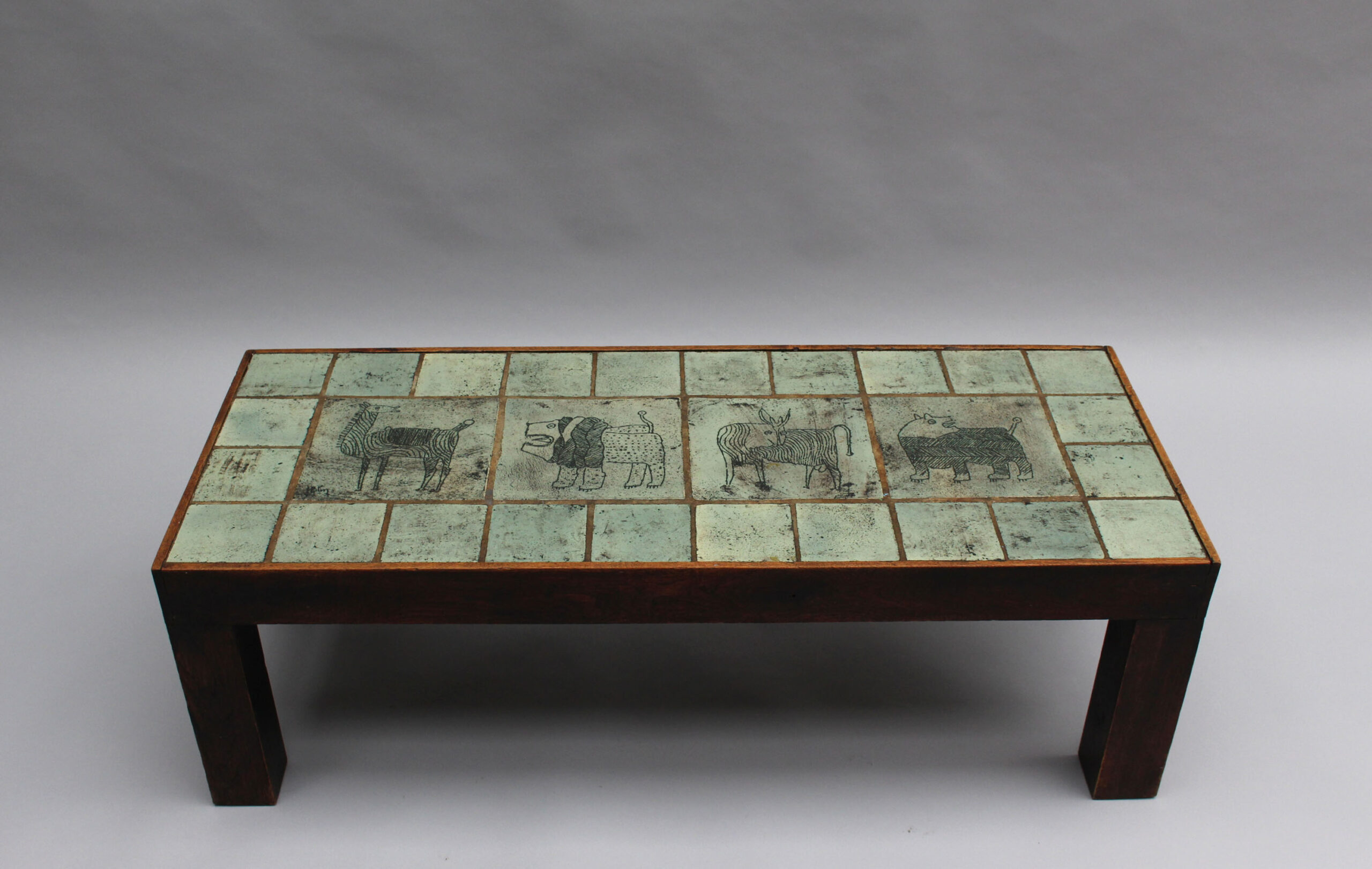 Fine French Mid-Century Ceramic Top Coffee Table by Jacques Blin - Image 5
