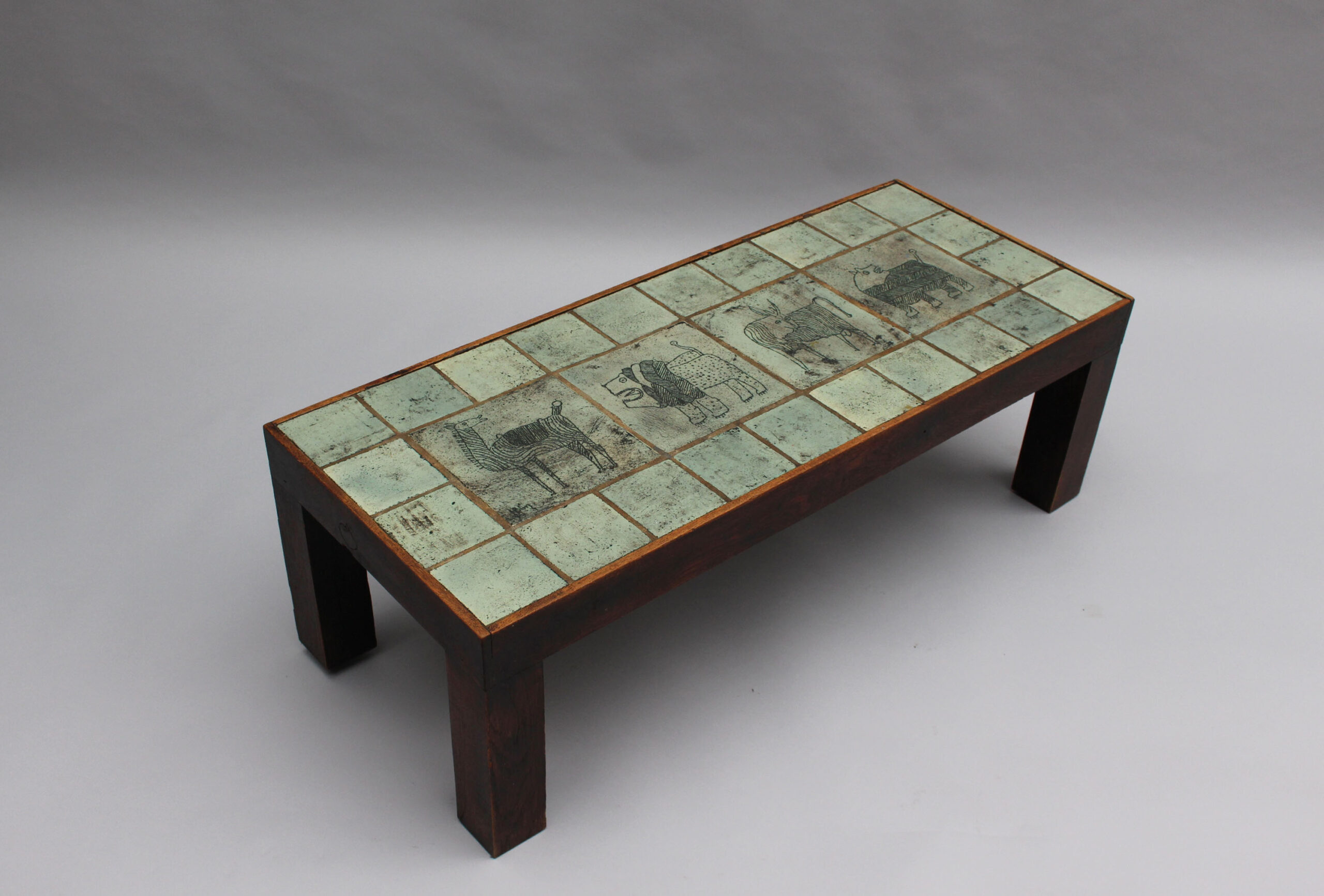 Fine French Mid-Century Ceramic Top Coffee Table by Jacques Blin - Image 6